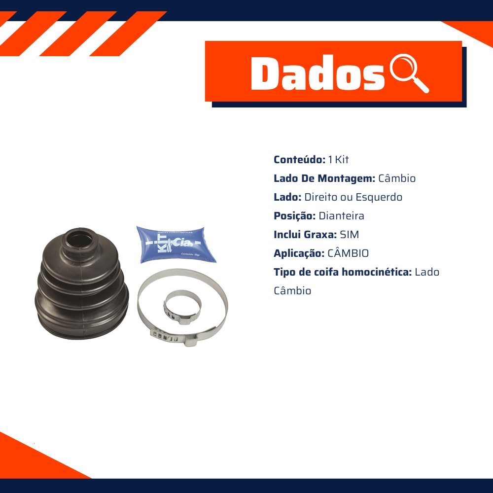 Kit de Reparo da Junta Homocinética Dianteira Lado Câmbio para Hyundai Tucson - Kit & Cia - 50568
