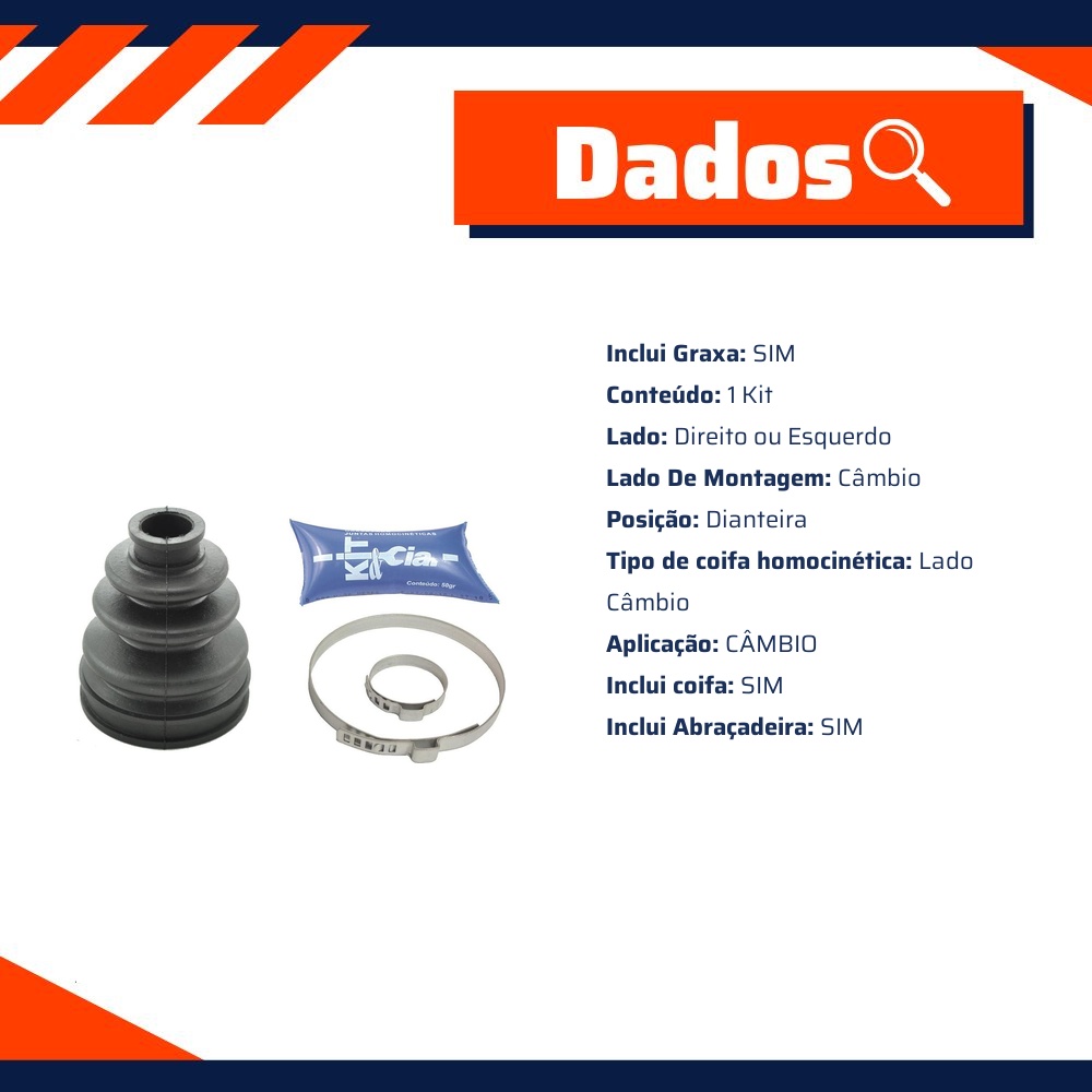 Kit de Reparo da Junta Homocinética Dianteira Lado Câmbio para Honda City e FIT - Kit & Cia - 50677