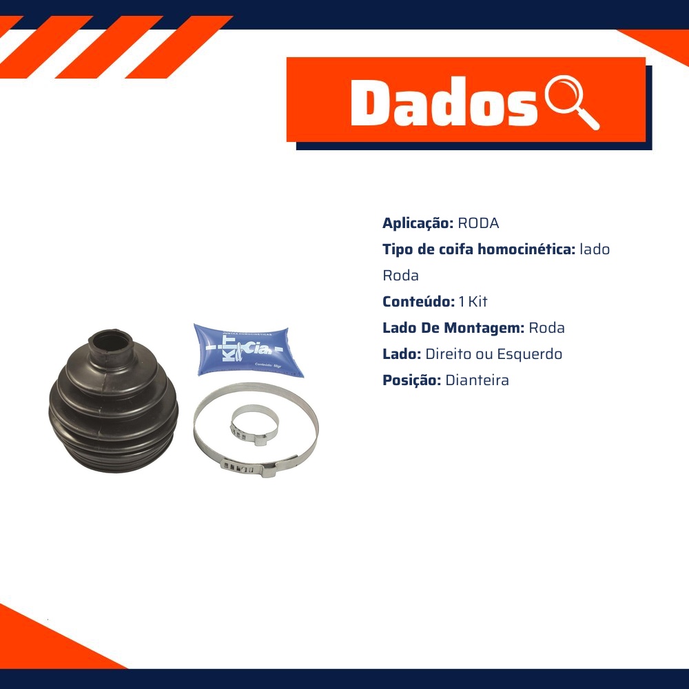 Kit de Reparo da Junta Homocinética Dianteira Lado Roda para Toyota RAV4 - Kit & Cia - 50681