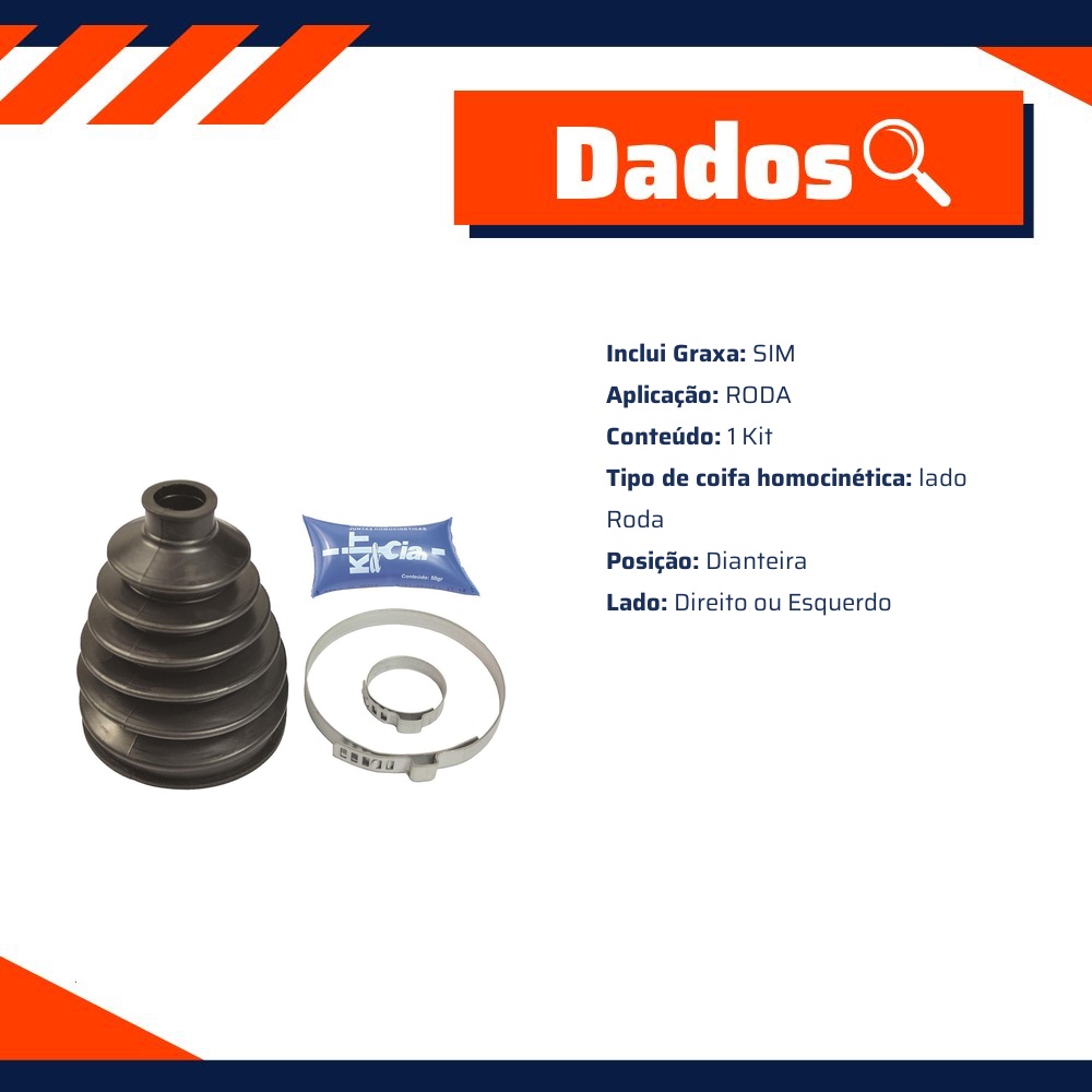 Kit de Reparo da Junta Homocinética Dianteira Lado Roda para Honda CR-V - Kit & Cia - 50949