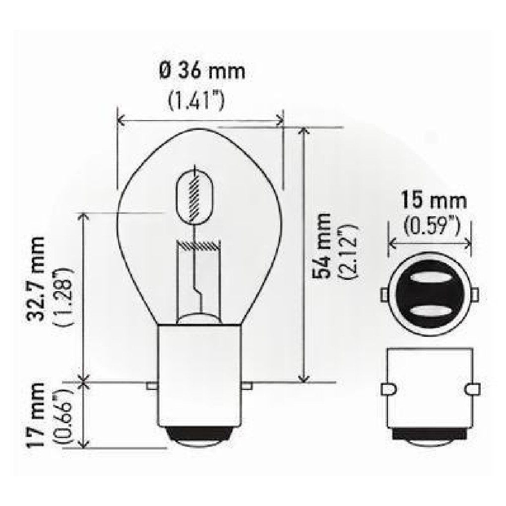 Lâmpada Farol Alto Baixo B11 12V 35/35W BA20d - Hella - 6235