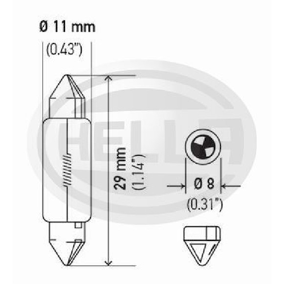 10 Lâmpadas 10W 12V - Hella - 6438