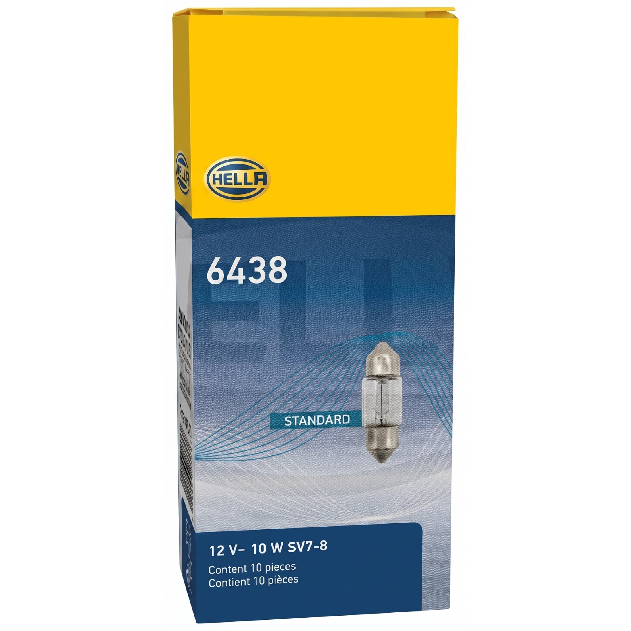 Kit 10 Lâmpadas Placa Teto C10W 29mm 12V 10W - Hella - 6438