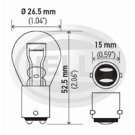 10 Lâmpadas H1 12V 21/5W - Hella - 7240