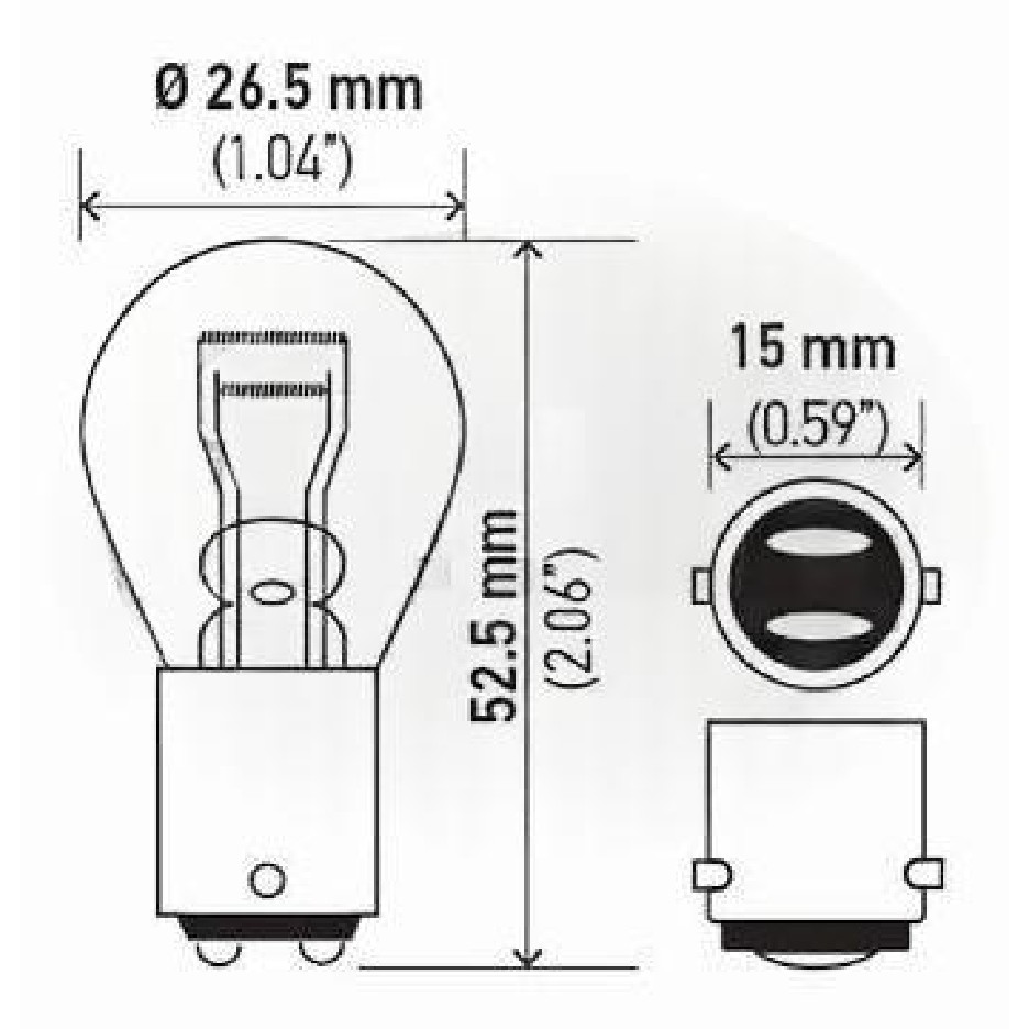 Kit 10 Lâmpadas Freio Posição P21/5W 12V BA15d - Hella - 7240