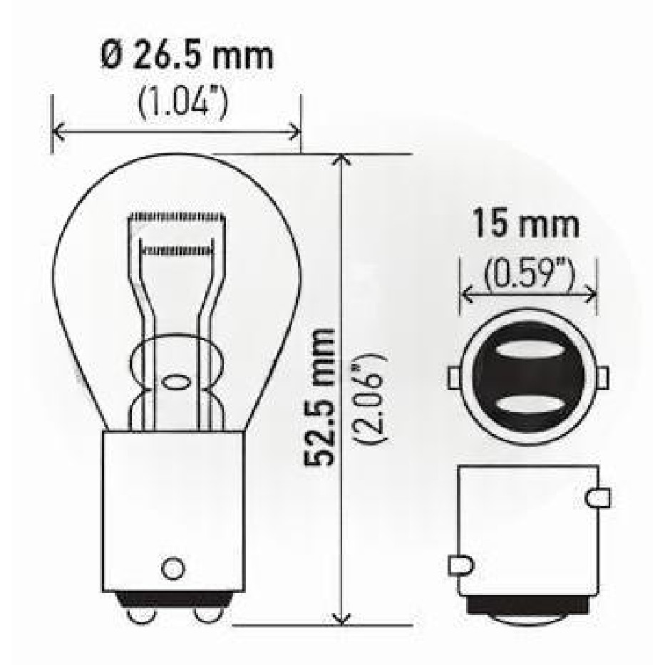 Kit 10 Lâmpadas Freio Posição P21/4W 12V 21/4W - Hella - 7225