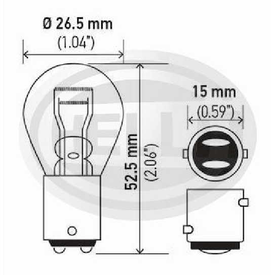 10 Lâmpadas tipo miniatura 12V 21W - Hella - 7225