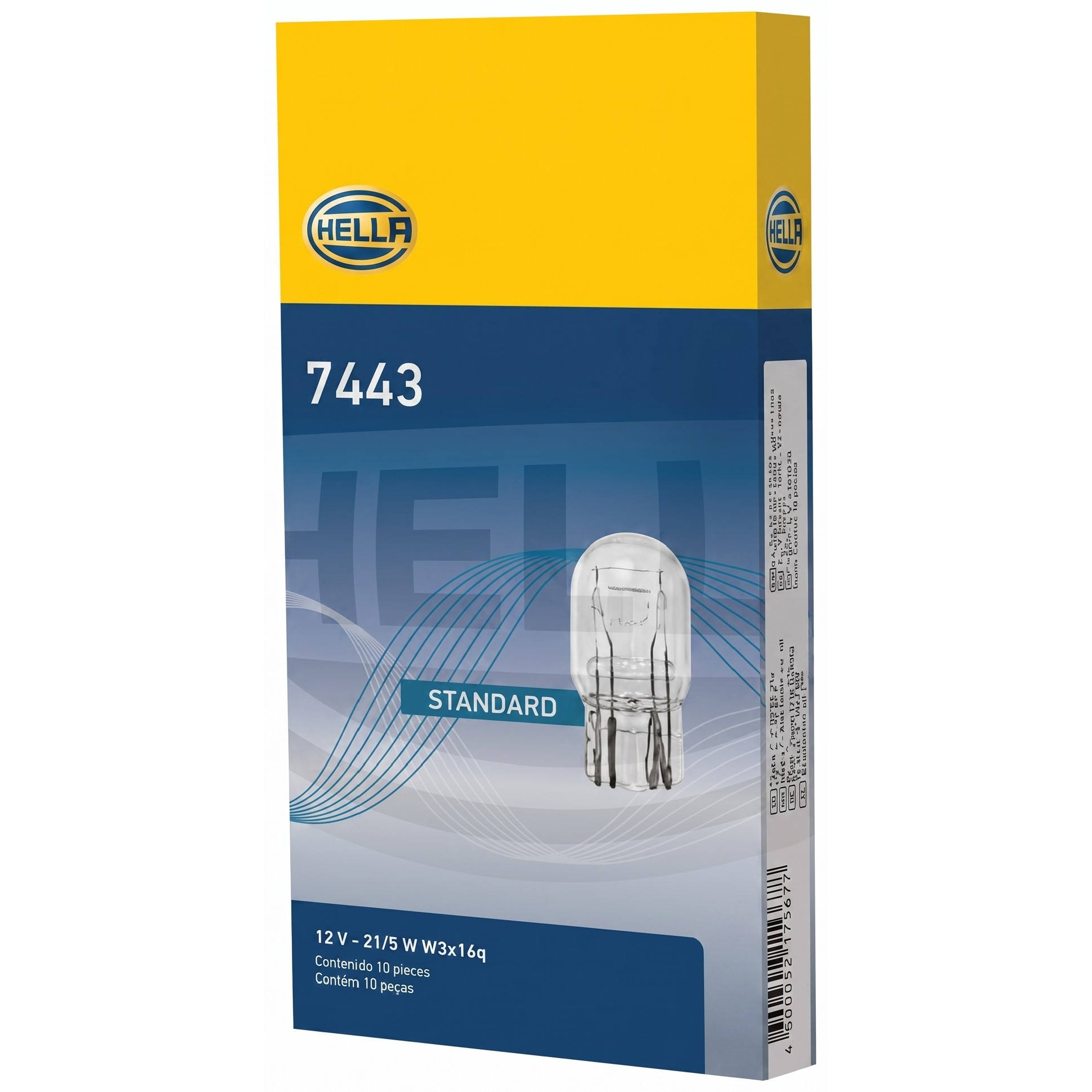 Kit 10 Lâmpadas Freio Posição W21/5W 12V 21/5W - Hella - 7443