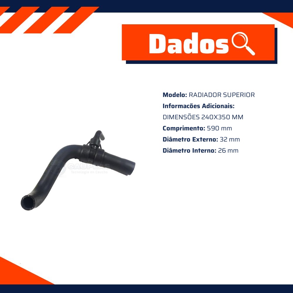 Mangueira Radiador Superior para Fiat Fiorino e Uno - Cauplas - 8366