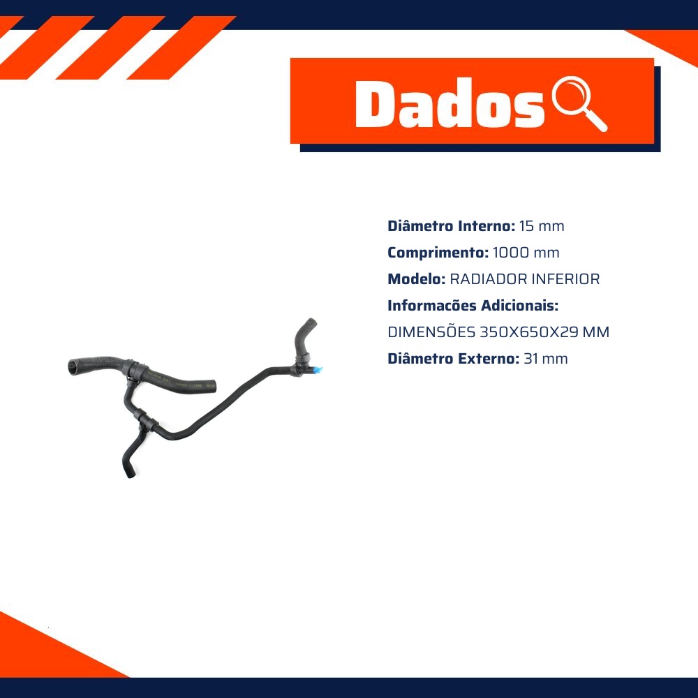 Mangueira Radiador Inferior para Fiat Palio - Cauplas - 8621