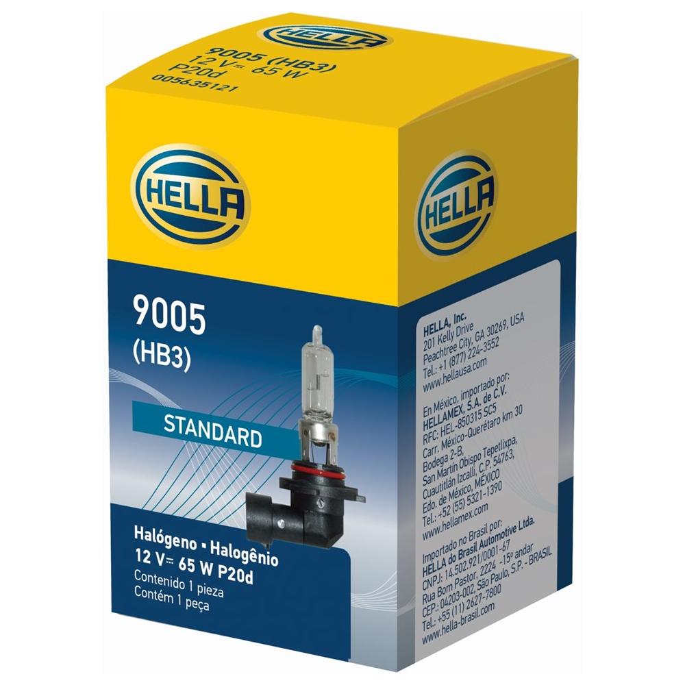 Lâmpada Halógena 65W HB3 12V P20D - Hella - 9005