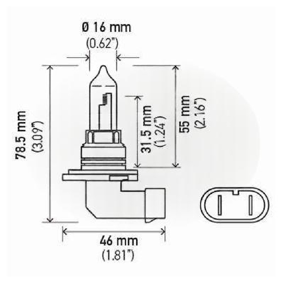 Lâmpada Neblina Farol Alto Baixo HB3 12V 65W P20d - Hella - 9005