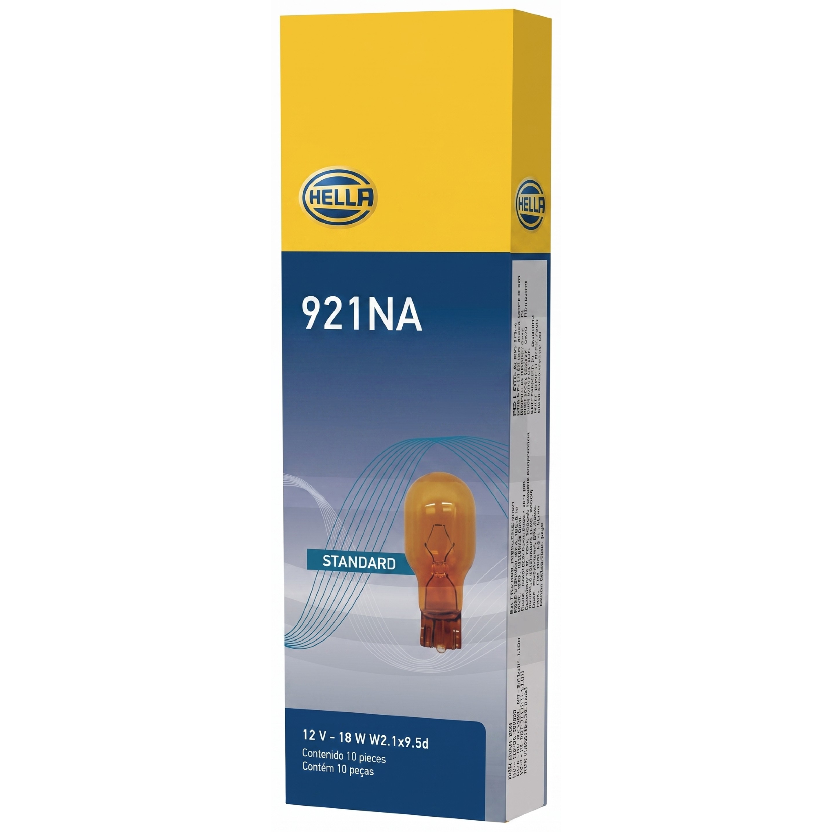 Kit 10 Lâmpadas Pisca Seta WY18W 12V Âmbar - Hella - 921NA
