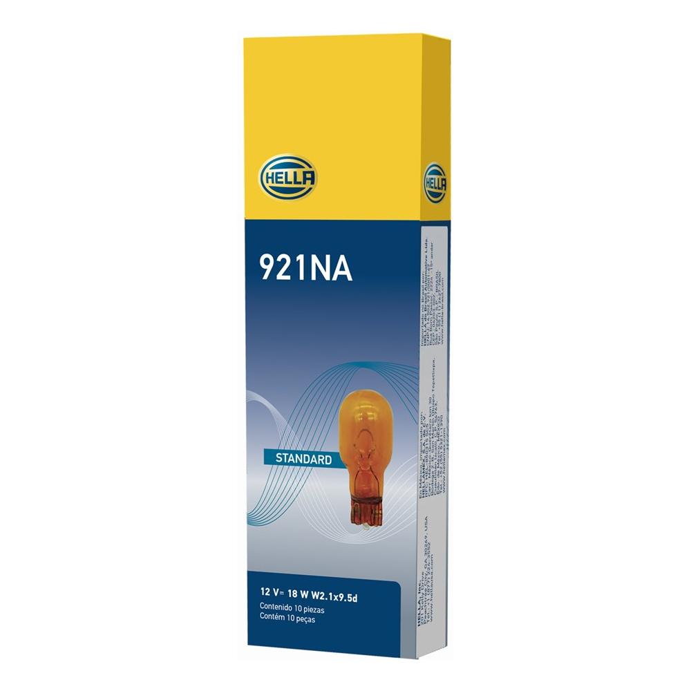 10 Lâmpadas 12V 18/2.1W Base W2.1X9.5D - Hella - 921NA