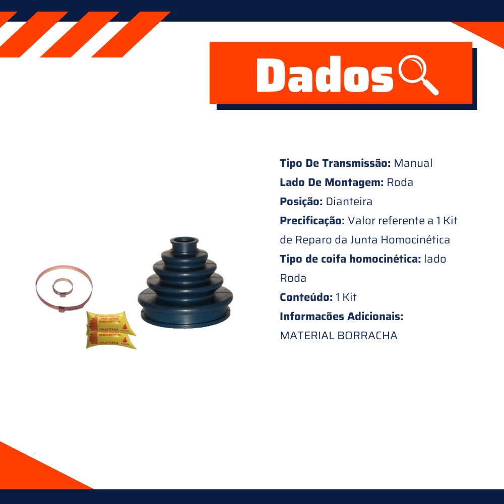 Kit de Reparo da Junta Homocinética Dianteira Lado Roda para Volkswagen Passat e Passat Variant - 4x4 - A-156