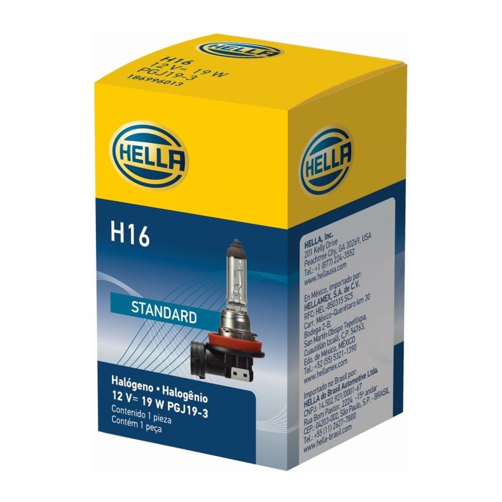 Lâmpada H16 Halogena 12V Amarela - Hella - H16