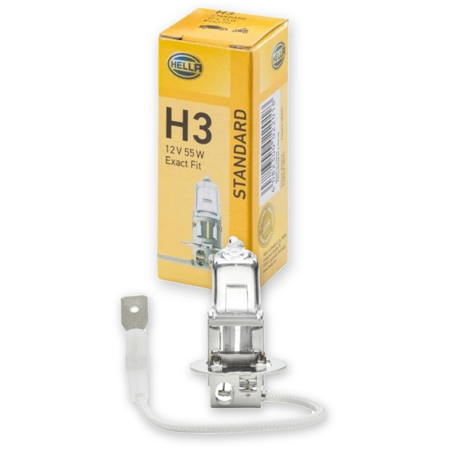Lâmpada Farol Alto Baixo H3 12V 55W Halógena PK22s - Hella - H3