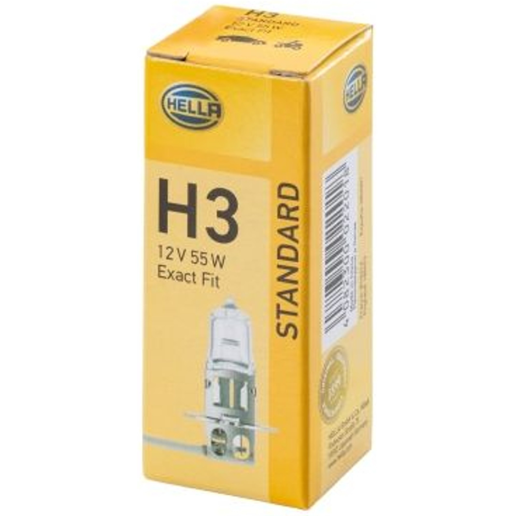 Lâmpada Farol Alto Baixo H3 12V 55W Halógena PK22s - Hella - H3