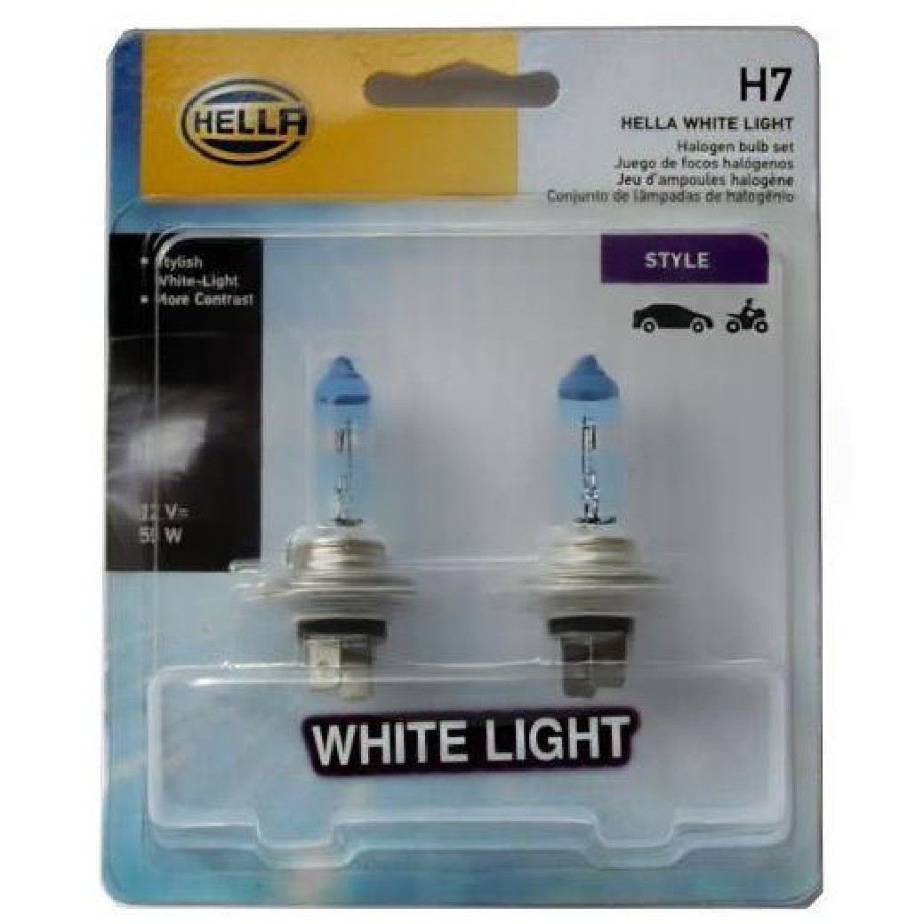 Par Lâmpadas Farol Alto Baixo H7 55W Luz Branca - Hella - H7 WL
