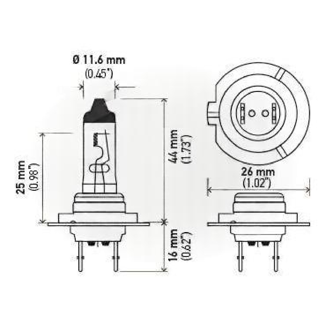 Par Lâmpadas Farol Alto Baixo H7 55W Luz Branca - Hella - H7 WL