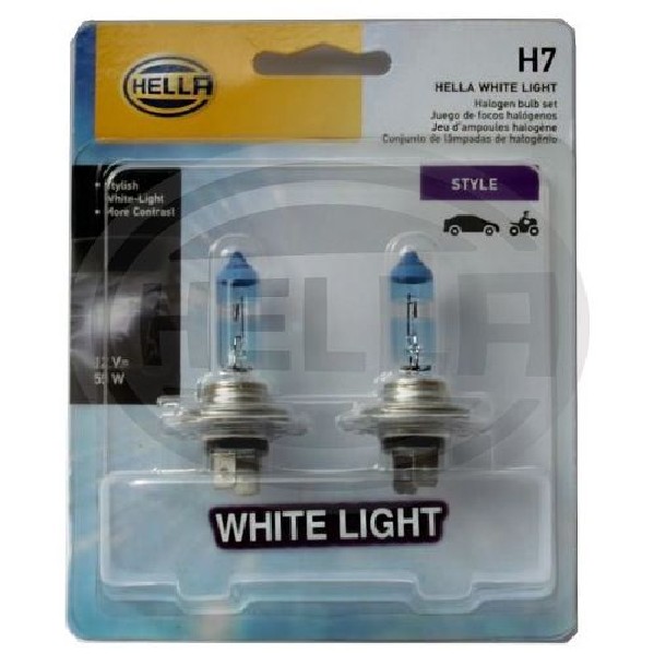 2 Lâmpadas H7 55/60W 12V Super Branca - Hella - H7 WL