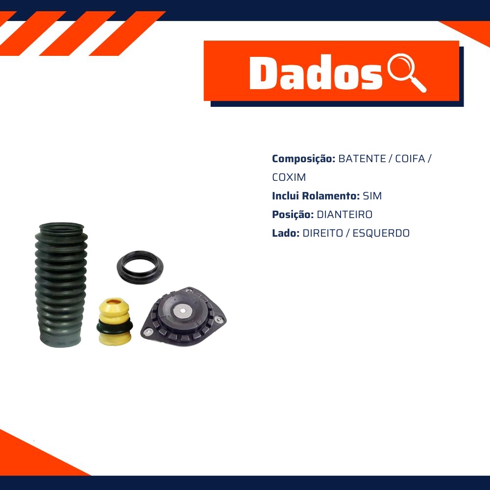 Kit de Reparo do Amortecedor Dianteiro para Renault Fluence - Mobensani - MB4287