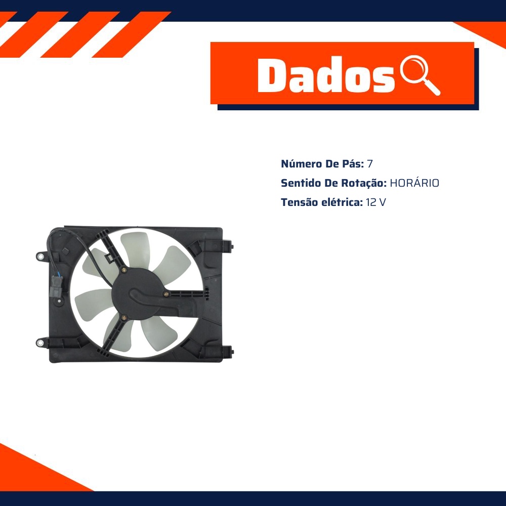 Eletroventilador 7 Pás para Honda Civic - Multiqualita - MQ0819