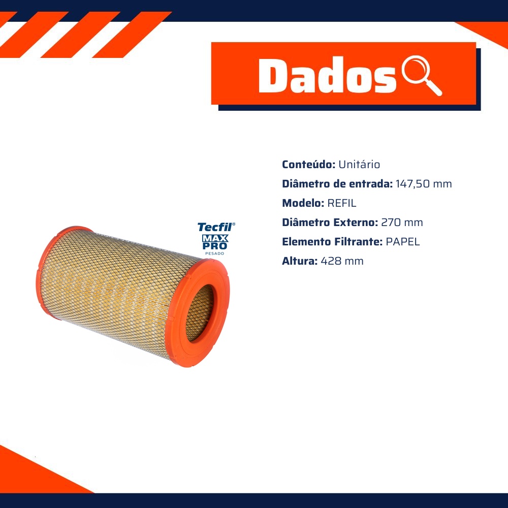 Filtro de Ar do Motor - Tecfil - ARS9837
