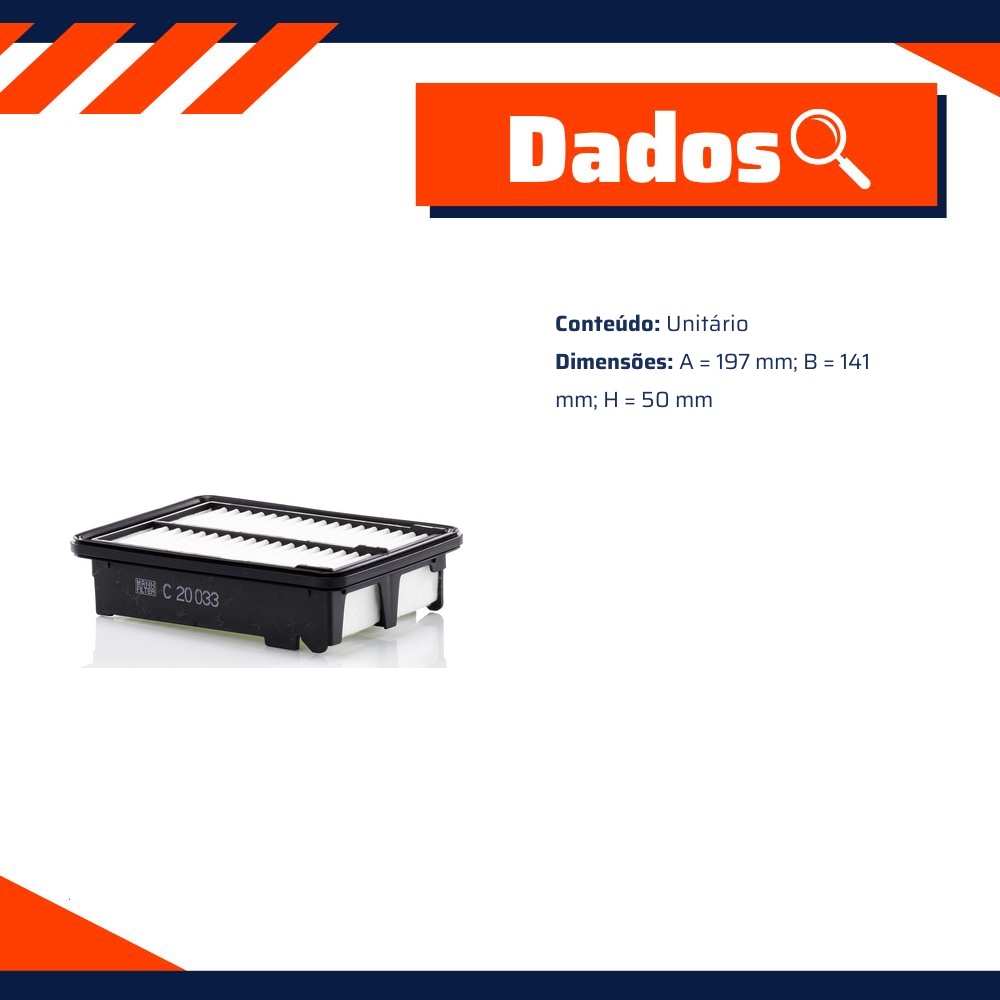 Filtro de Ar para Honda City e HR-V - Mann-Filter - C20033