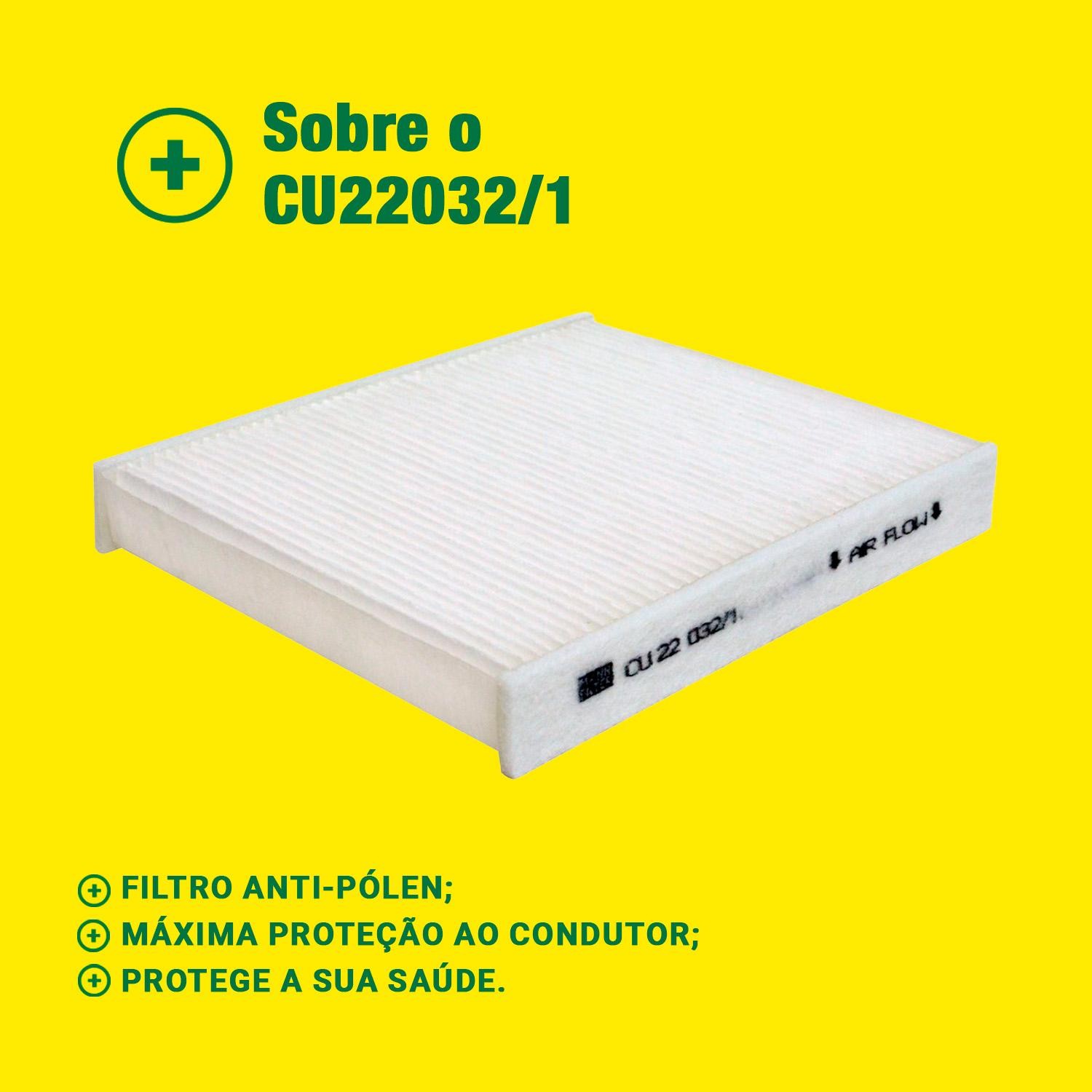 FIltro de Ar Condicionado Cabine - Mann-Filter - CU22032/1