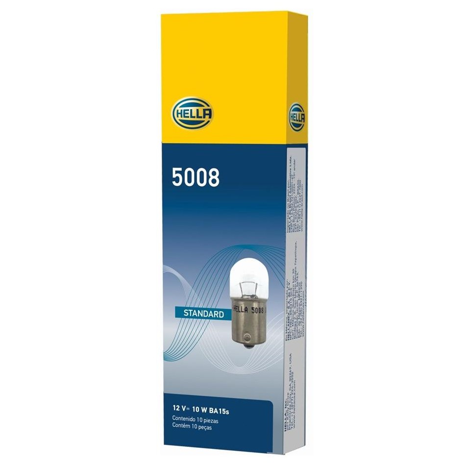 10 Lâmpadas Lanterna 1 Polo 12V 10W - Hella - 5008