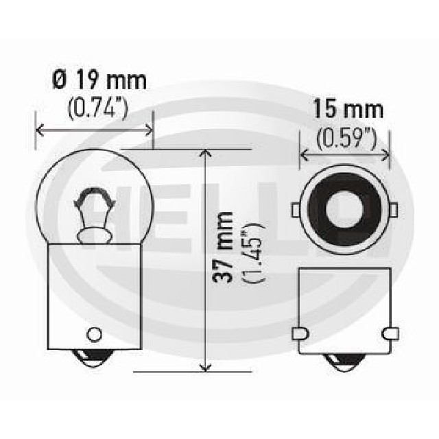 10 Lâmpadas Lanterna 1 Polo 12V 10W - Hella - 5008