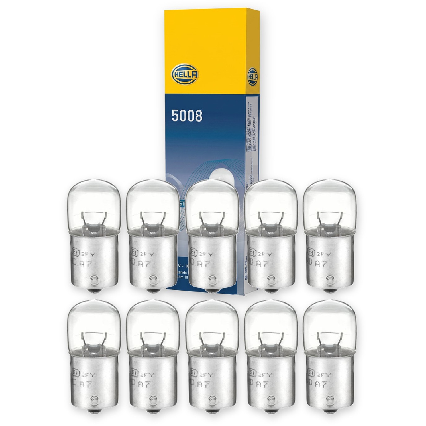 Kit 10 Lâmpadas Posição Ré R10W 12V 10W Halógena - Hella - 5008