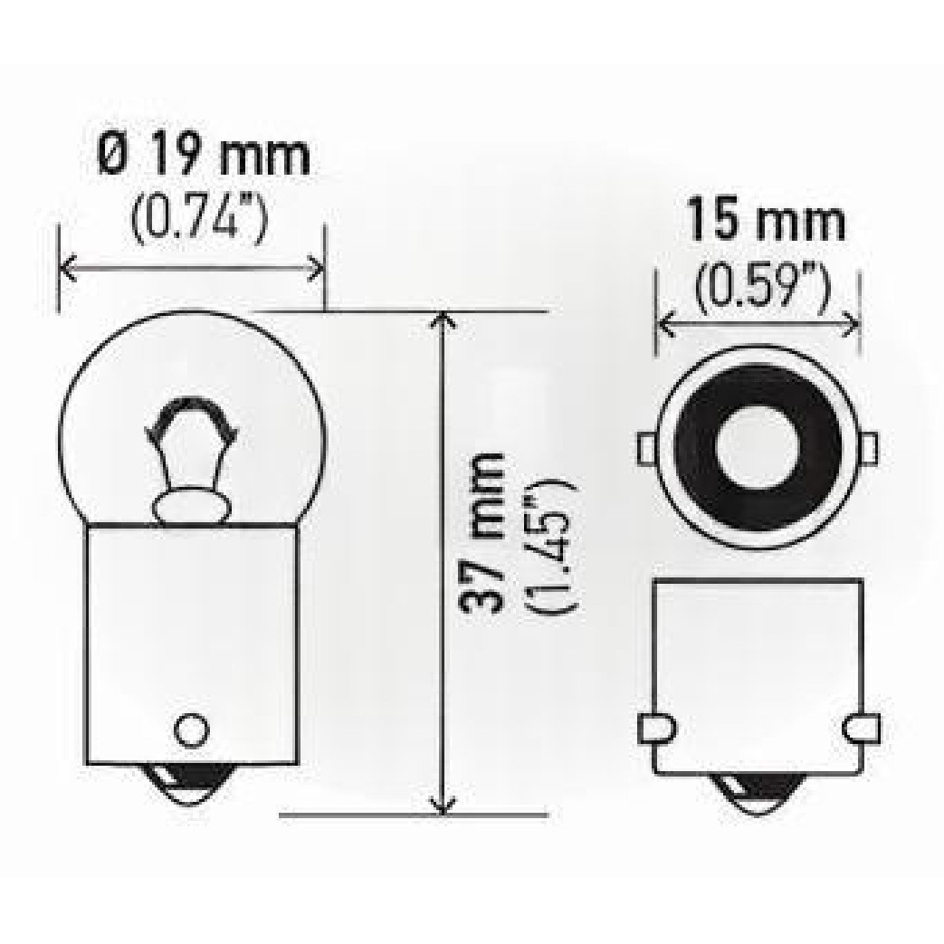 Kit 10 Lâmpadas Posição Ré R10W 12V 10W Halógena - Hella - 5008