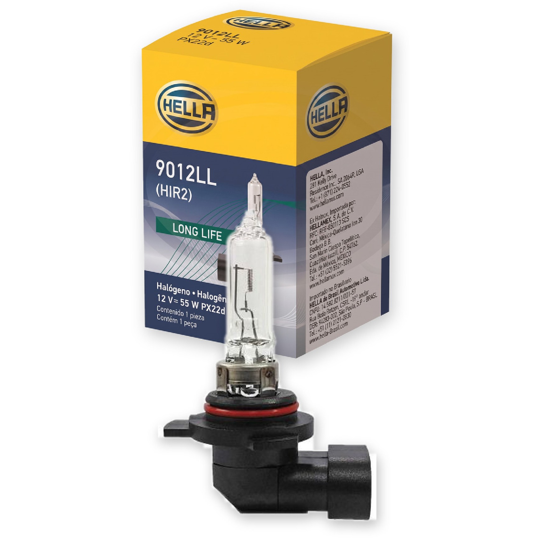 Lâmpada Hir2 Vida Longa 3200k 12v 55w - Hella - 9012LL