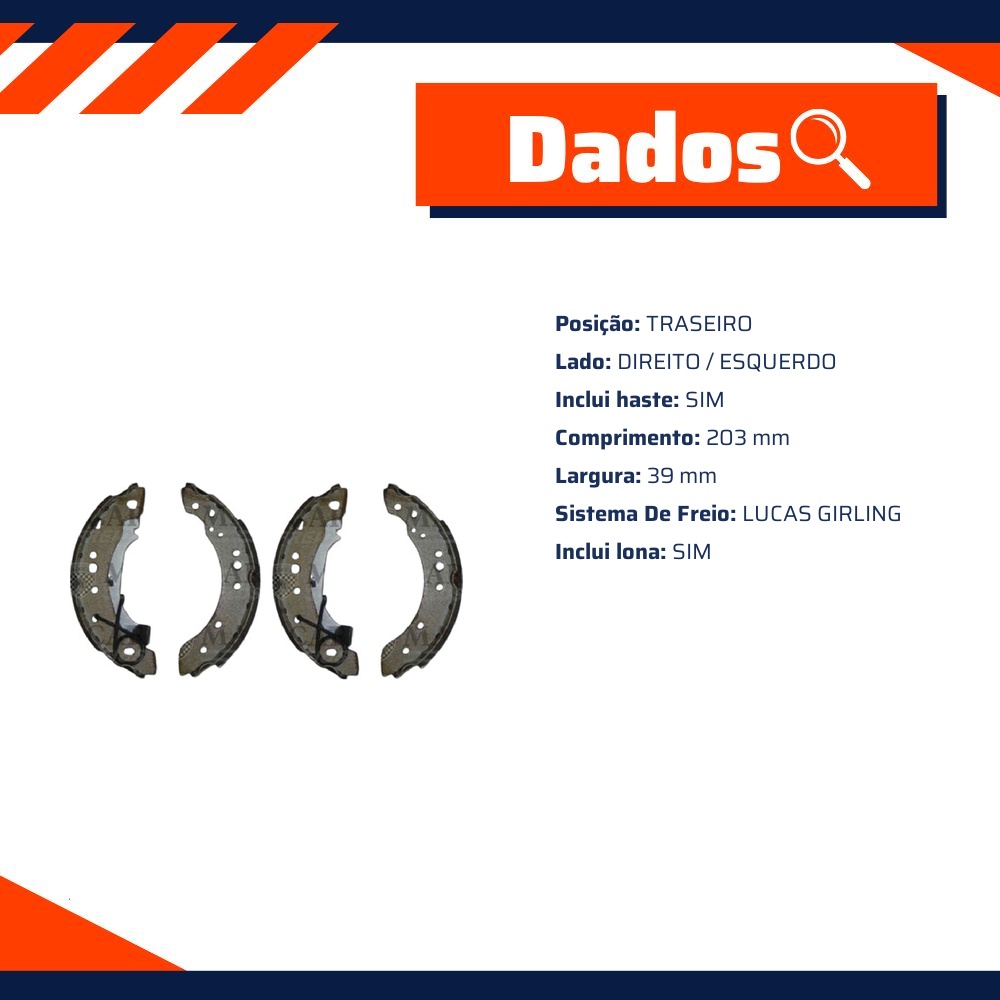 Sapata de Freio Traseira para Citroen C3 e C3 Picasso - Mazzicar - BPSA 0090230