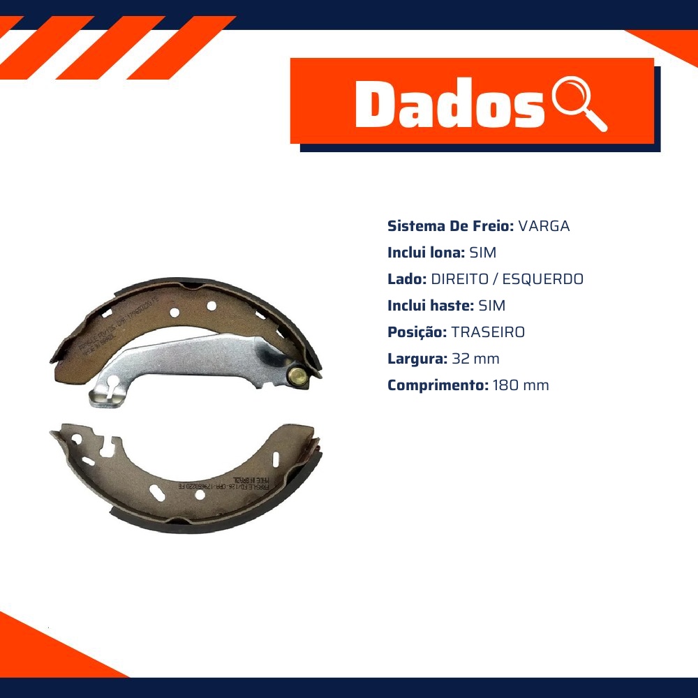 Sapata de Freio Traseira para Ford Escort e Volkswagen Apollo - Mazzicar - BPSA 0094600
