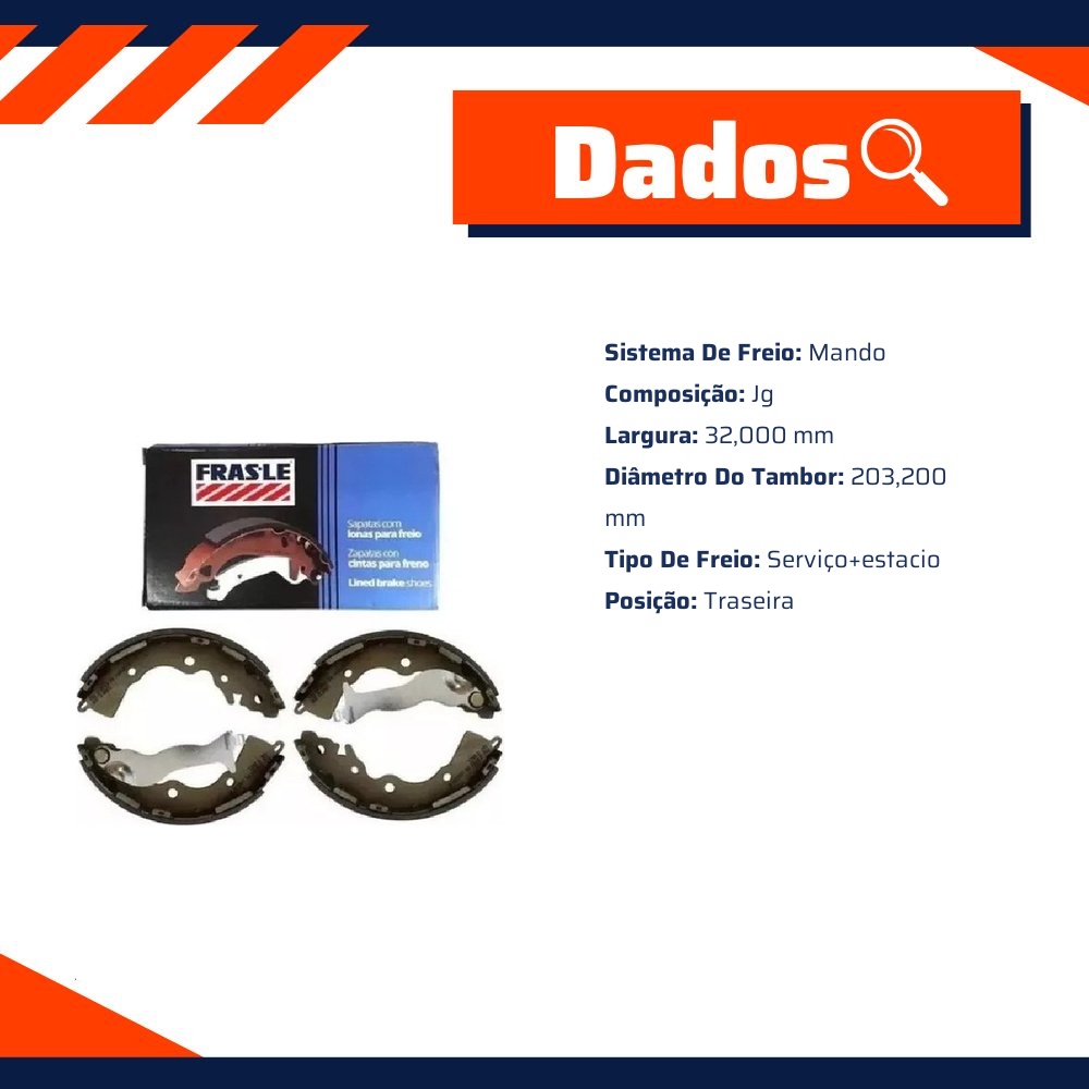 Sapata de Freio Traseira - Fras-le - HY/418-CPA