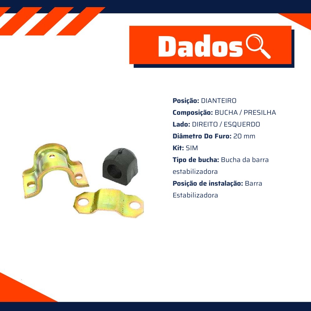 Kit da Barra Estabilizadora Dianteira - Jahu - 60379-2
