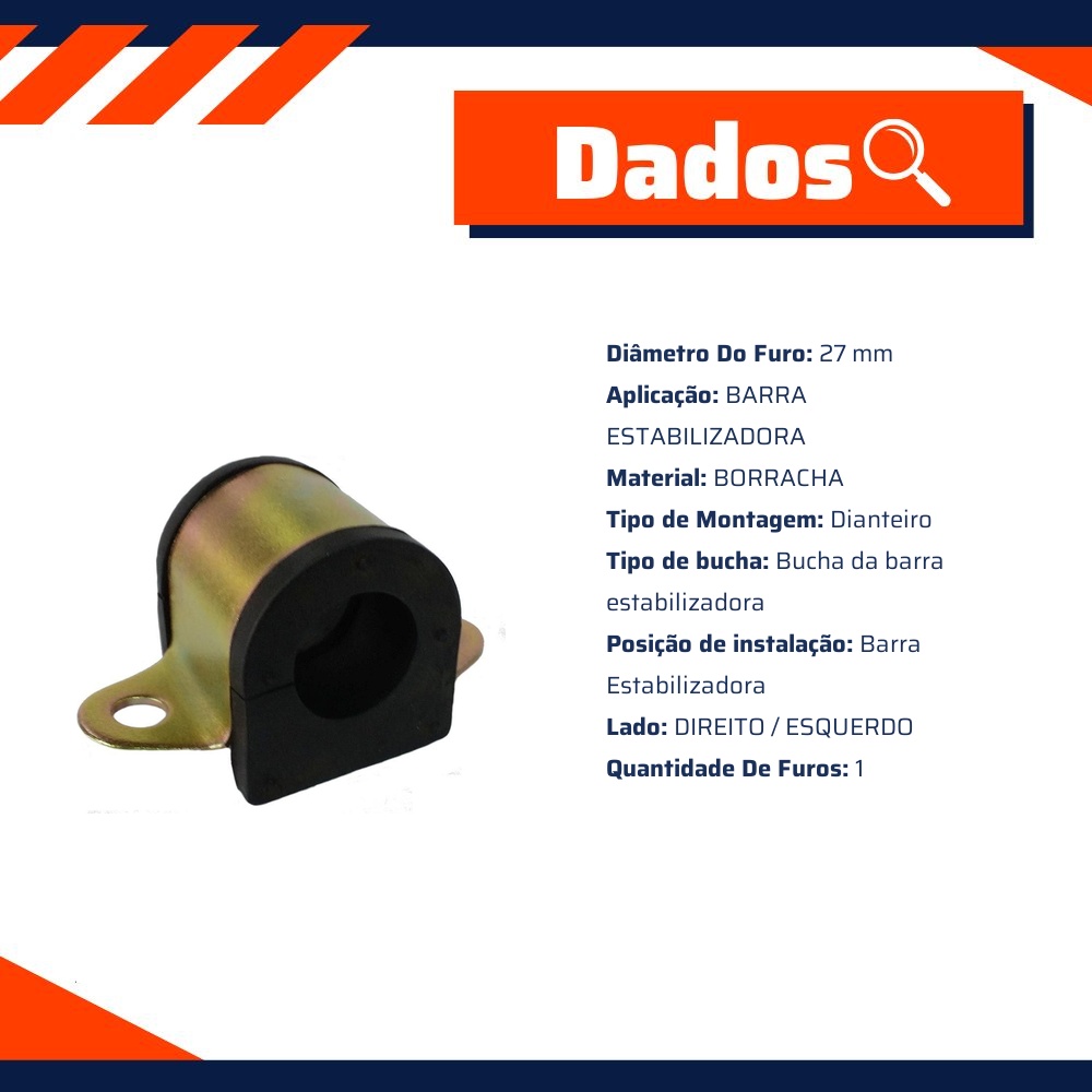Bucha da Barra Estabilizadora Dianteira para Mitsubishi L200 e Pajero Sport - Mobensani - MB1031K