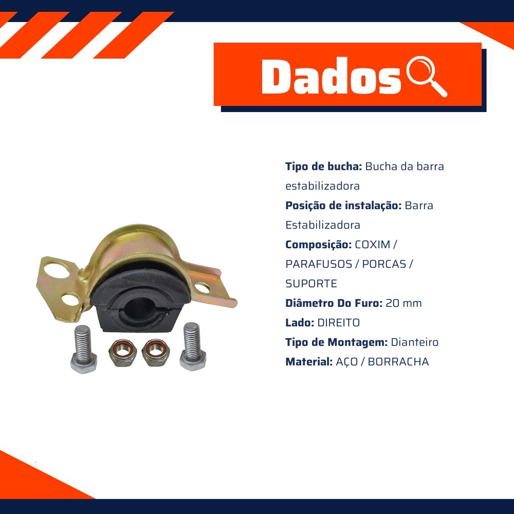 Bucha Barra Estabilizadora Diant Dir - Mobensani - MB4449D