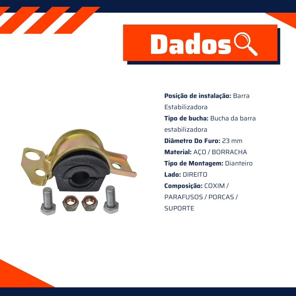 Bucha Barra Estabilizadora Diant Dir - Mobensani - MB4450D