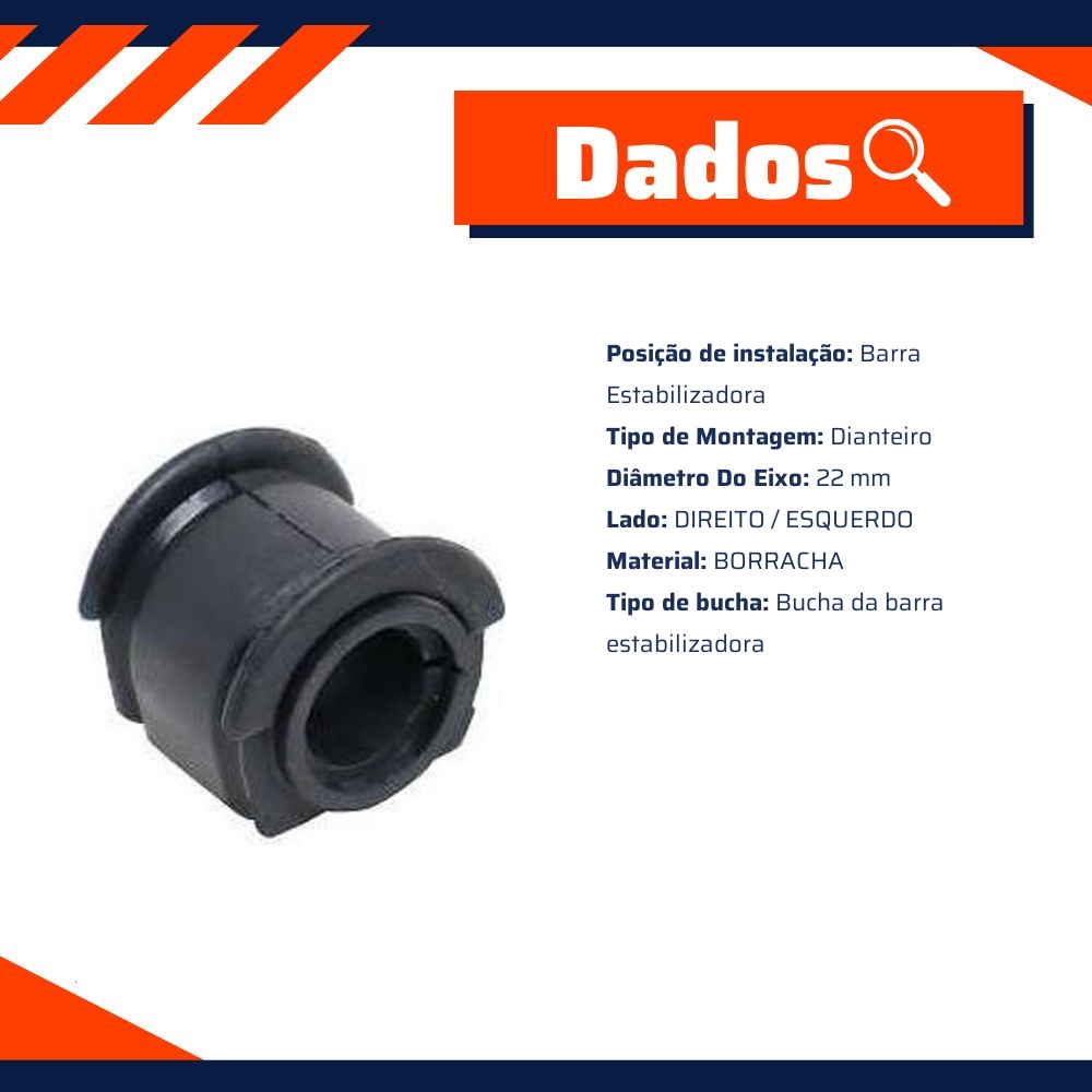 Bucha da Barra Estabilizadora Dianteira - Mobensani - MB4507