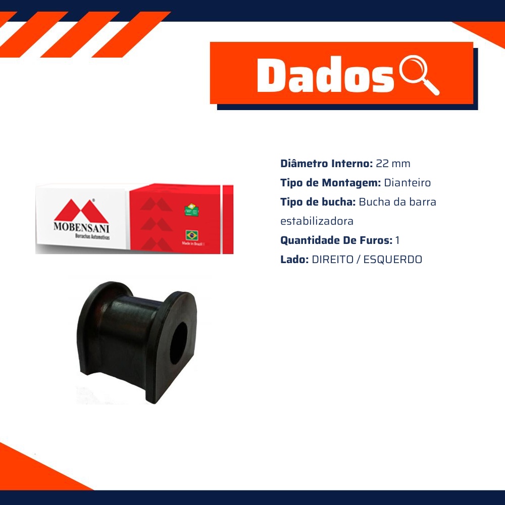 Bucha da Barra Estabilizadora Dianteira para Honda City e FIT - Mobensani - MB6002