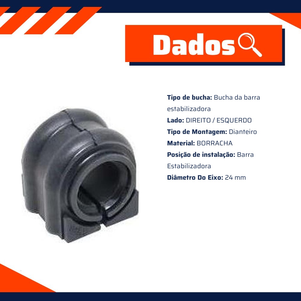 Bucha da Barra Estabilizadora Dianteira para Chevrolet Tracker e Hyundai Santa Fé - Mobensani - MB8051