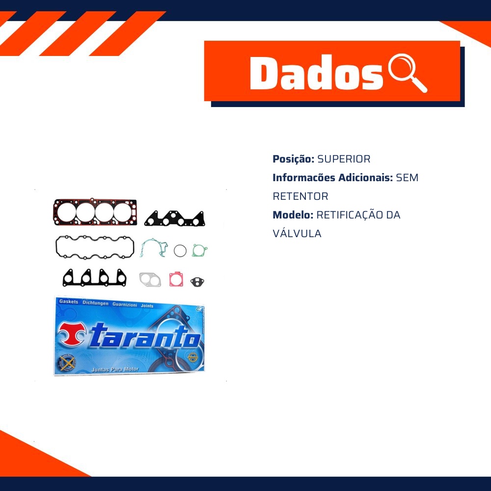Jogo de Juntas do Cabeçote do Motor para Chevrolet Astra Hatch e Astra Sedan - Taranto - 291295