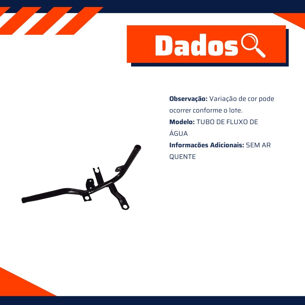 Tubo de Fluxo de Água do Motor sem Ar Quente para Volkswagen Gol e Parati - Valclei - VC-111