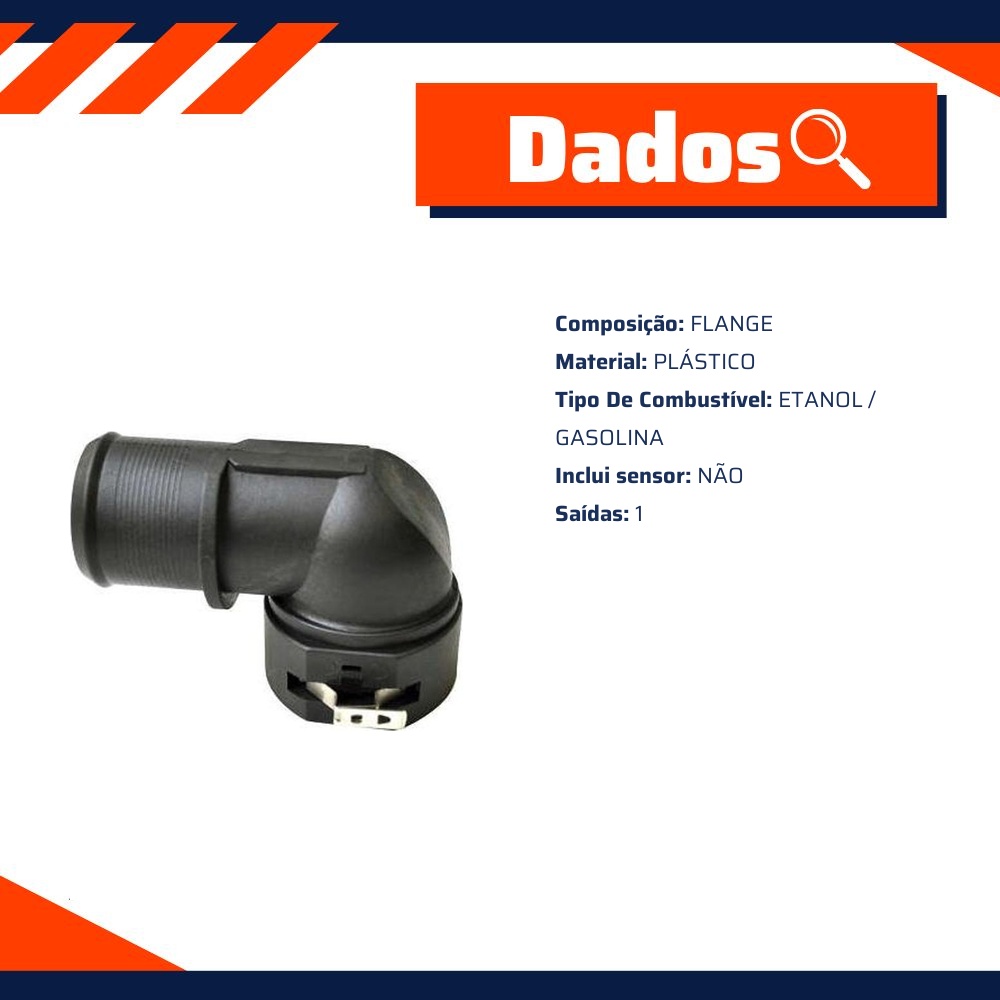 Flange do Fluxo de Água para Fiat Doblo e Stilo - Valclei - VC-161.A