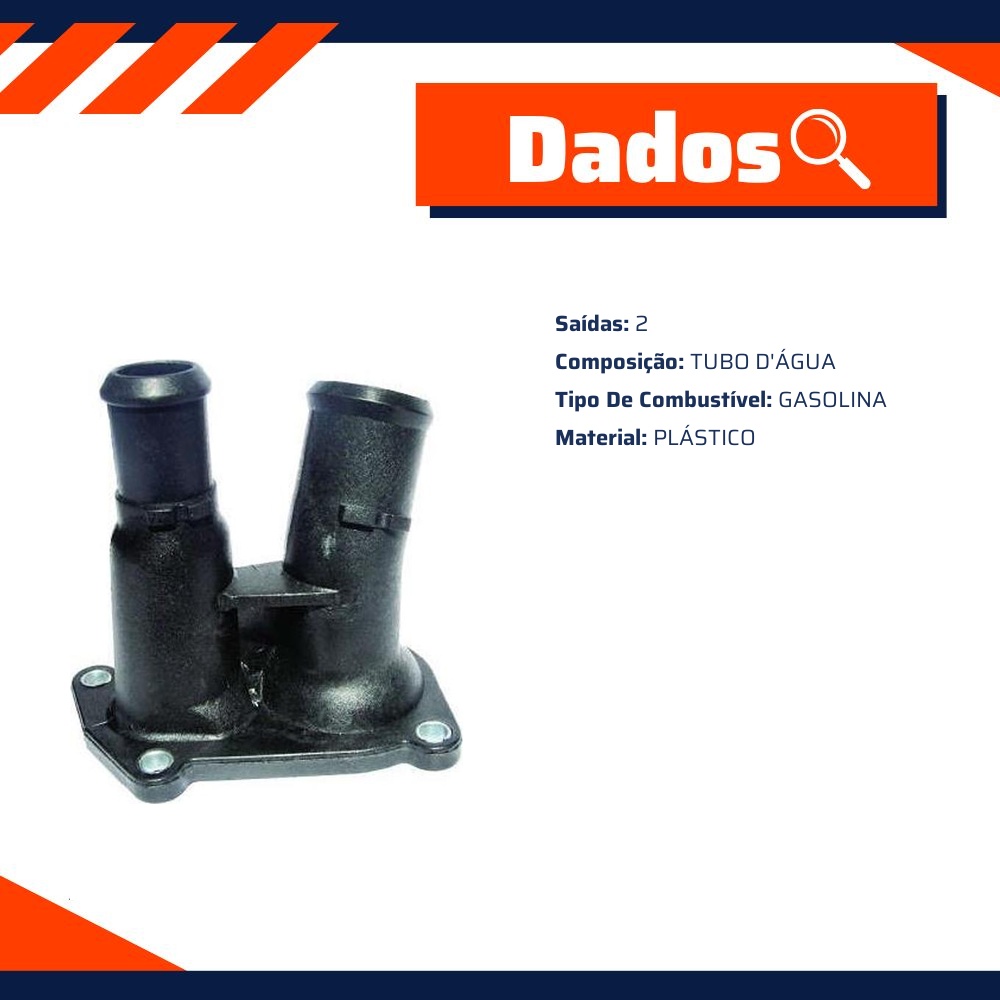 Flange do Fluxo de Água para Ford Courier e Fiesta - Valclei - VC-318