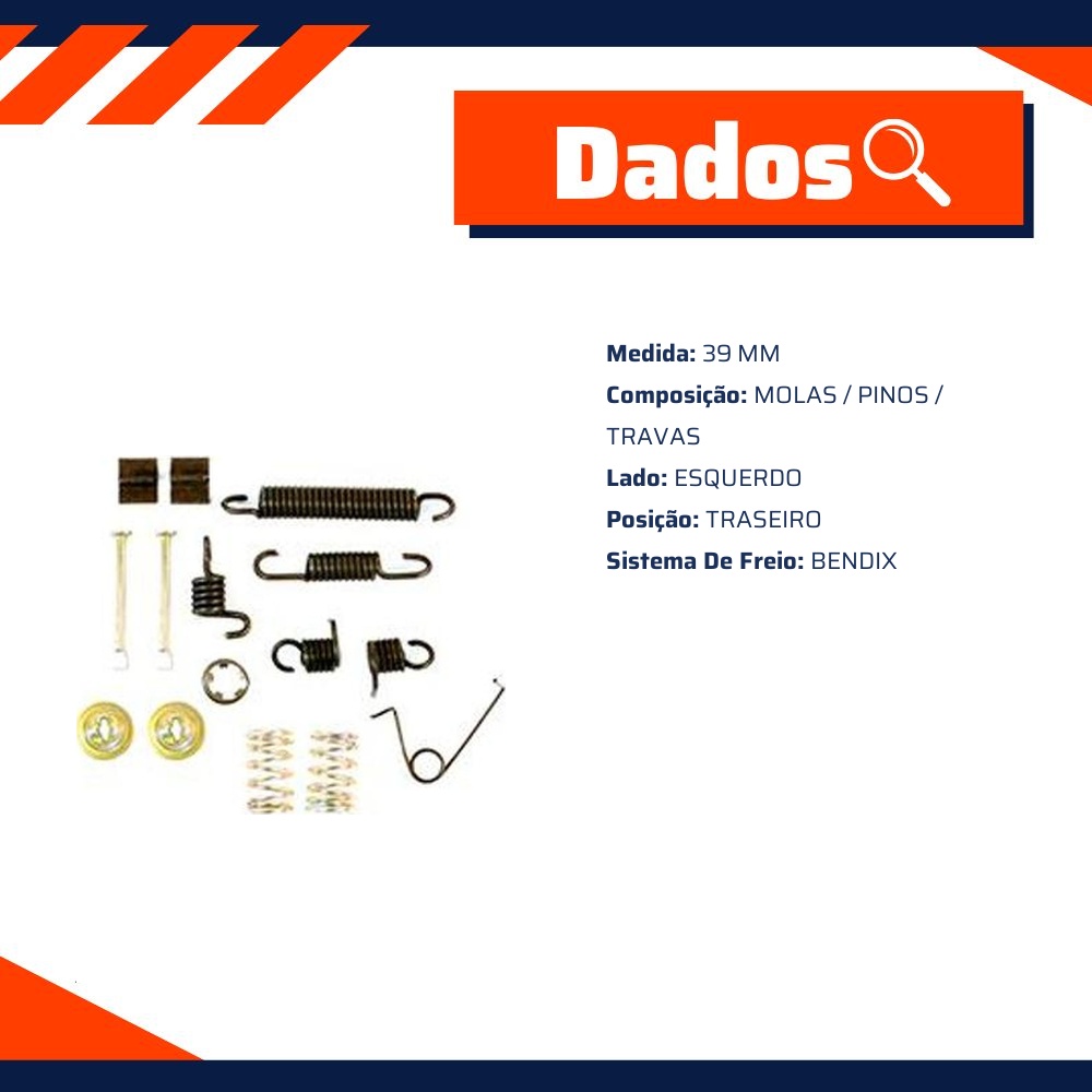 Reparo Sapata de Freio Traseira Esquerda para Chevrolet Chevette e Chevette Hatch - Kit & Cia - 15095